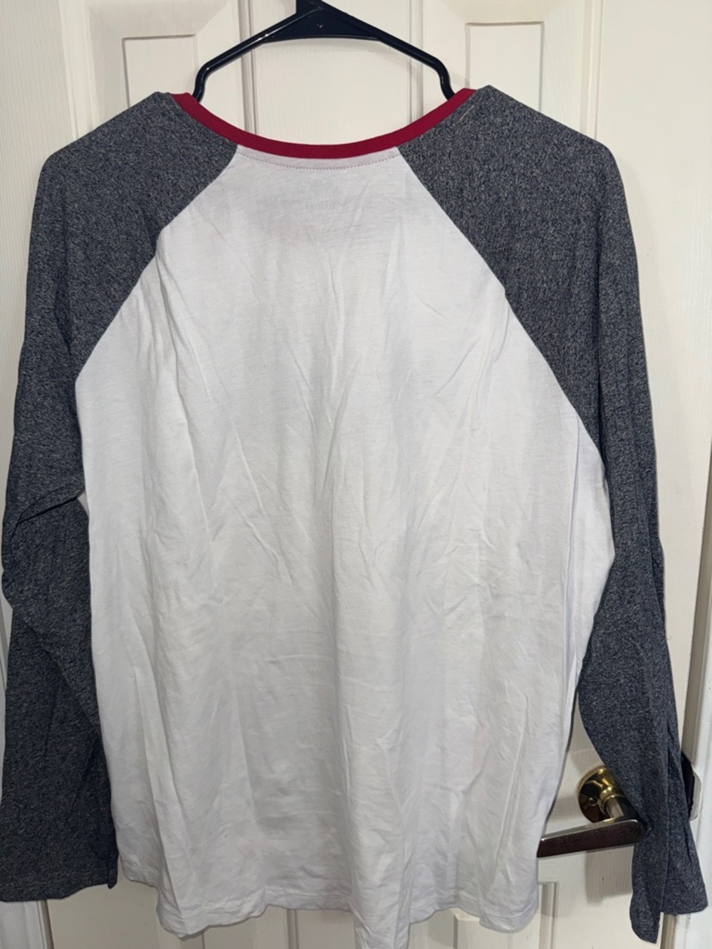 Roots White & Gray Raglan Tee with Red Neck Trim and Black Graphic - Picture 2 of 3